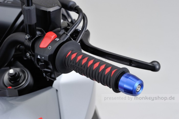 Daytona PINO-3 Lenkerenden Set Aluminium CNC blau eloxiert 14 - 19 mm