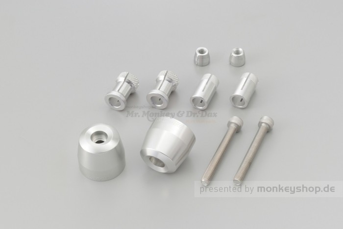 Daytona PINO-3 Lenkerenden Set Aluminium CNC silber eloxiert 14 - 19 mm