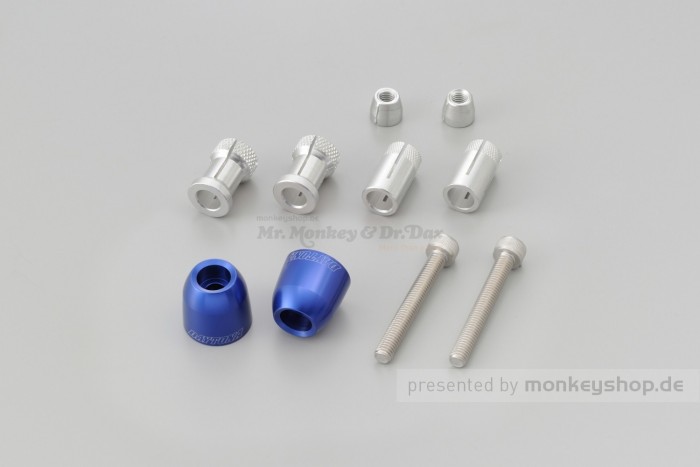 Daytona PINO-1 Lenkerenden Set Aluminium CNC blau eloxiert 14 - 19 mm