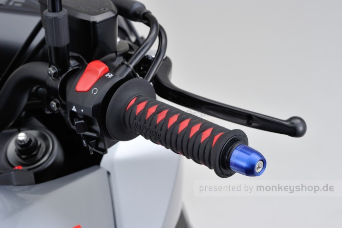 Daytona PINO-1 Lenkerenden Set Aluminium CNC blau eloxiert 14 - 19 mm