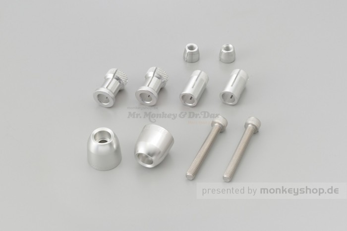 Daytona PINO-1 Lenkerenden Set Aluminium CNC silber eloxiert 14 - 19 mm
