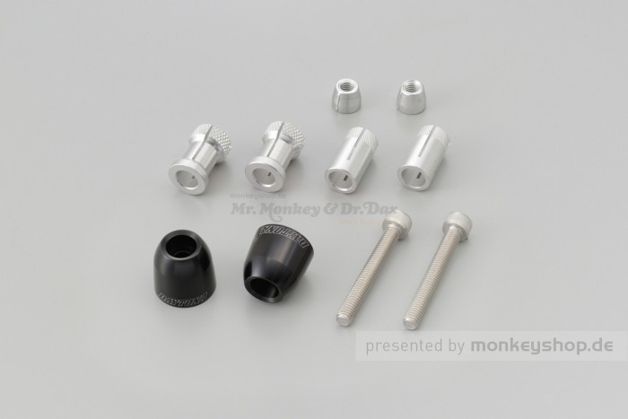 Daytona PINO-1 Lenkerenden Set Aluminium CNC schwarz eloxiert 14 - 19 mm