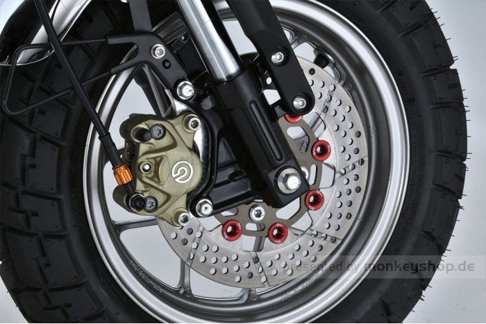 G-Craft Adapter Brembo 2-Kolben Bremssattel vorn Aluminium CNC f. Monkey 125 + MSX 125 GROM JC92 + Dax 125 JB04