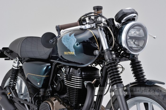 Daytona "D-MIRROR-17" Aluminium Lenkerenden Spiegel rund dünn schwarz