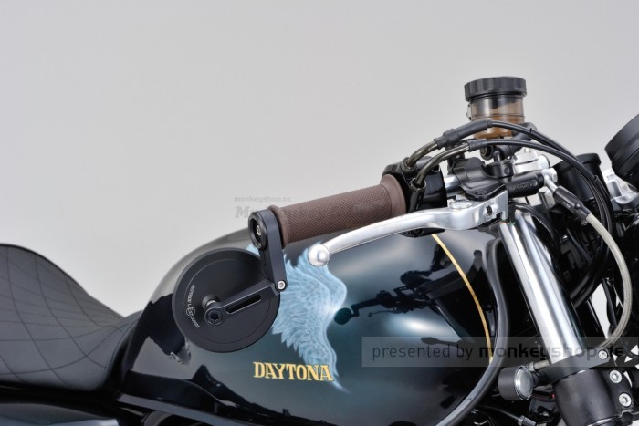 Daytona "D-MIRROR-17" Aluminium Lenkerenden Spiegel rund dünn schwarz