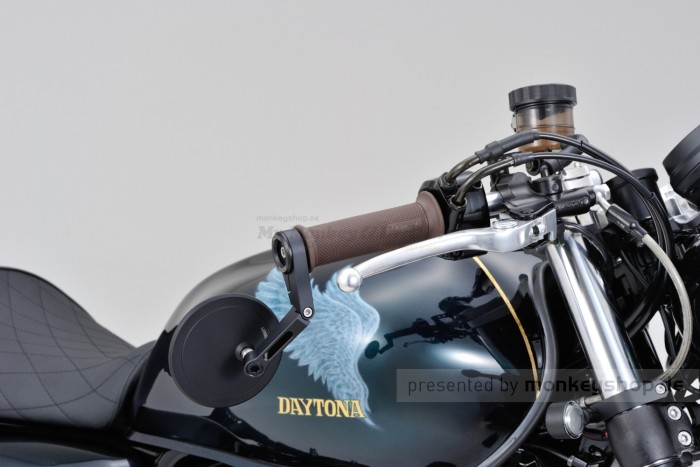 Daytona "D-MIRROR-17" Aluminium Lenkerenden Spiegel rund dünn schwarz