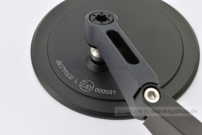 Daytona "D-MIRROR-17" Aluminium Lenkerenden Spiegel rund dünn schwarz