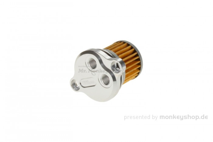 Takegawa Ölkühler Anschluss Platte Ölfilter Aluminium CNC silber f. MSX JC92 + Monkey 125 JB03 JB05 + Dax 125