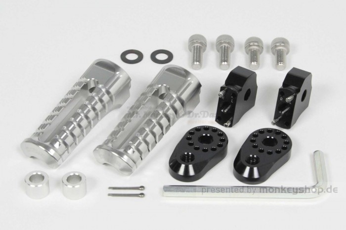 Takegawa verstellbare Aluminium Fußrasten silber f. Monkey 12V