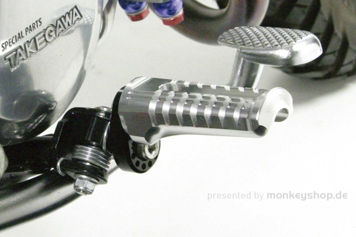 Takegawa verstellbare Aluminium Fußrasten silber f. Monkey 12V