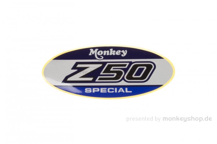 Honda Seitendeckel Aufkleber Emblem "Freddie Spencer" blau schwarz silber f. Monkey Z50