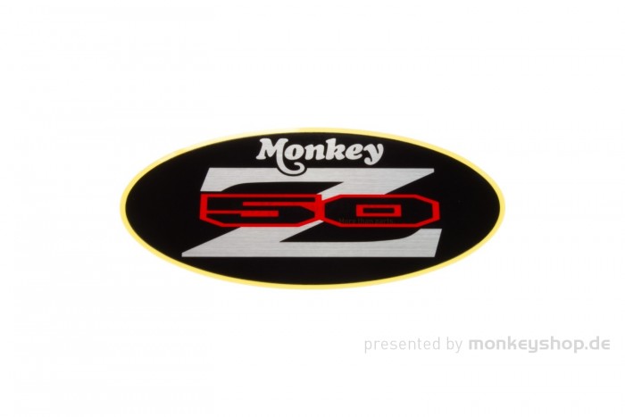Honda Seitendeckel Aufkleber Emblem schwarz rot silber "Monkey Z50" f. Monkey Z50