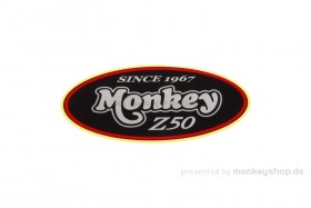 Honda Seitendeckel Aufkleber Emblem schwarz rot silber "Since 1967 Monkey Z50" f. Monkey Z50