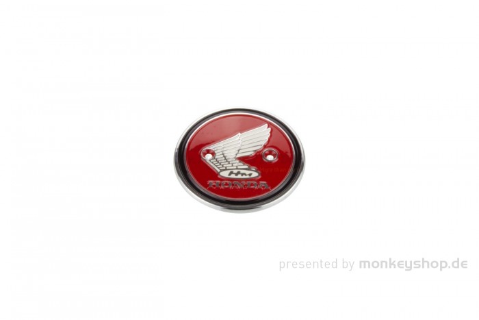 Honda Tank Emblem rund schwarz rot weiß Metall links f. Z50M + SS50