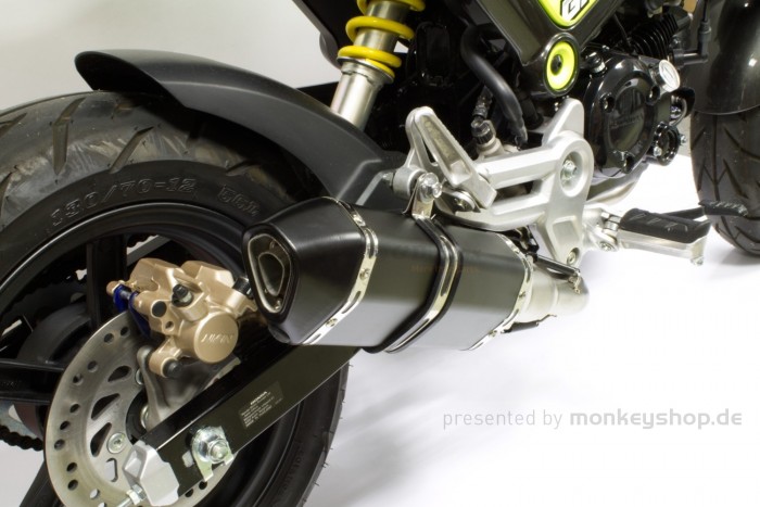 Auspuffanlage Aluminium schwarz untenliegend f. MSX 125 GROM JC92