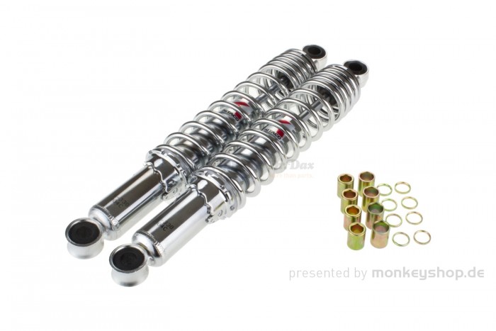 Kitaco Stoßdämpfer Paar 330 mm Chrom f. Monkey + Dax + SS50