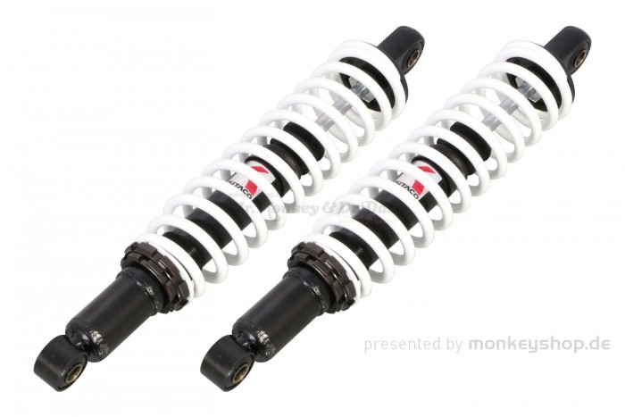 Kitaco Stoßdämpfer Paar 332 mm schwarz weiss f. Monkey 125