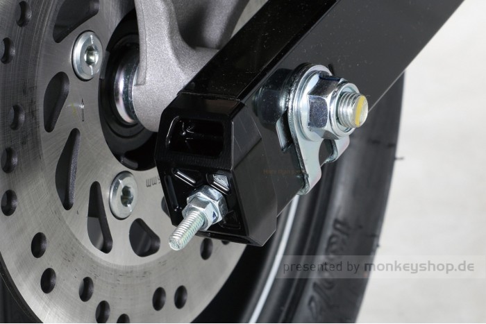 Kitaco Aluminium CNC Kettenspanner Kappe schwarz f. Dax 125 + MSX 125 JC92