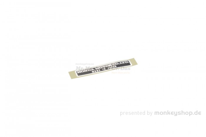 Honda Aufkleber schwarz chrom "HONDA MOTOR CO.,LTD" 75x12mm