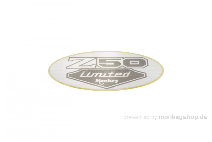 Honda Seitendeckel Aufkleber Emblem silber metallic grau "Z50 Limited Monkey" f. Monkey Z50