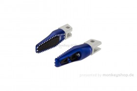 LSL Fußrasten ERGONIA Aluminium CNC starr blau eloxiert mit ABE f. Monkey 125 + MSX + Dax 125 JB04
