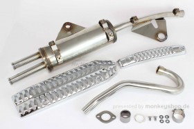 Takegawa Scrambler Auspuffanlage Edelstahl poliert f. Dax 125 JB04