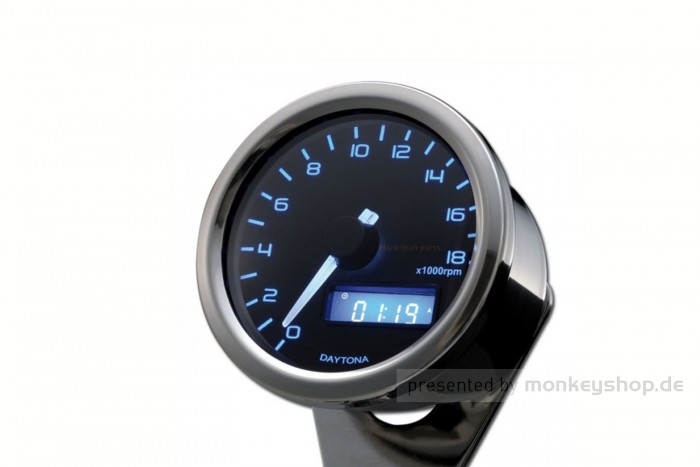 Daytona Velona ø60 Drehzahlmesser 18000 RPM poliert