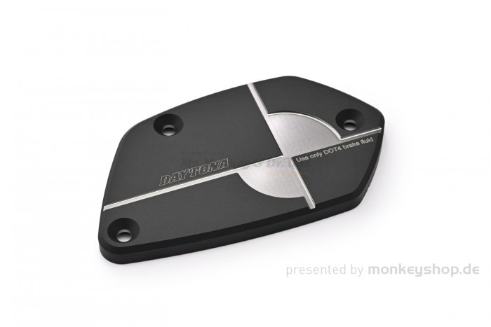 Daytona Deckel Bremspumpe vorn Aluminium CNC 2-farbig schwarz gun-metal grau eloxiert für BMW
