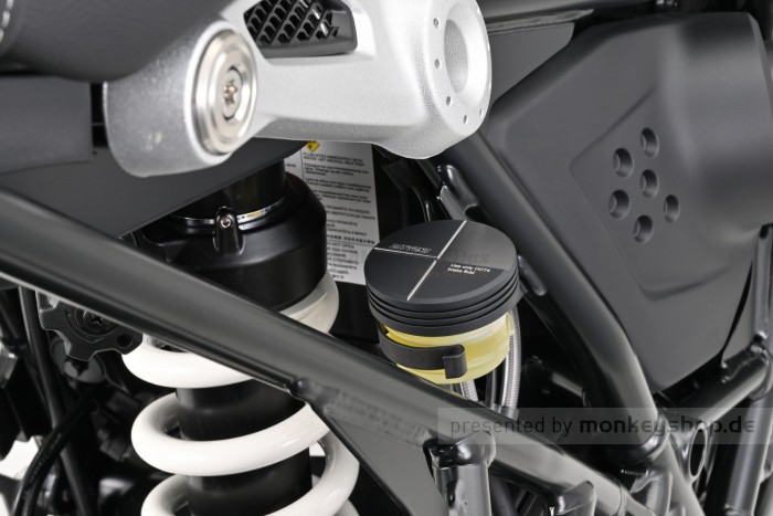 Daytona Deckel Bremspumpe hinten Aluminium CNC 2-farbig schwarz gun-metal grau eloxiert für BMW