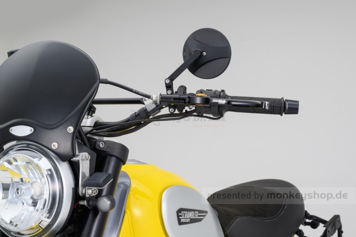 Daytona "D-MIRROR-18" ABS Nylon Lenker Klemmen Spiegel schwarz