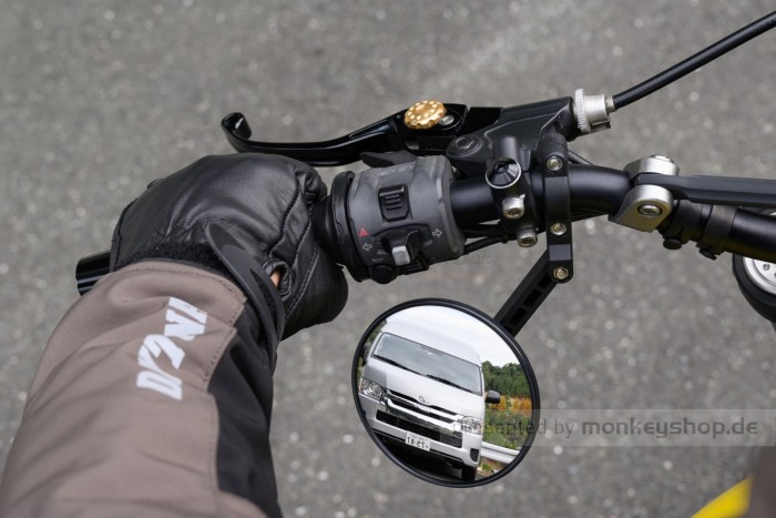 Daytona "D-MIRROR-18" ABS Nylon Lenker Klemmen Spiegel schwarz