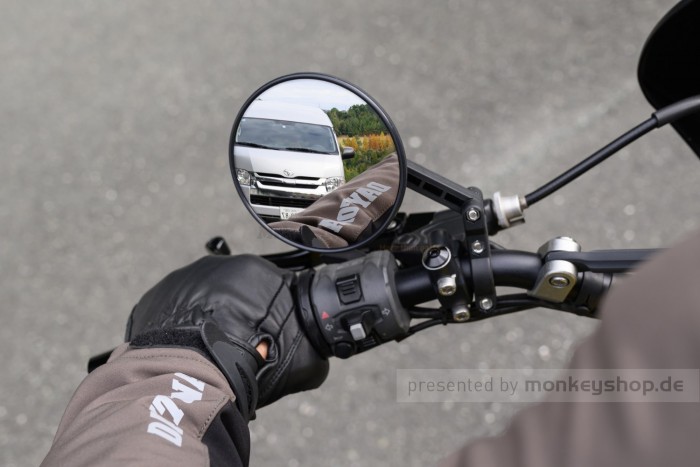 Daytona "D-MIRROR-18" ABS Nylon Lenker Klemmen Spiegel schwarz