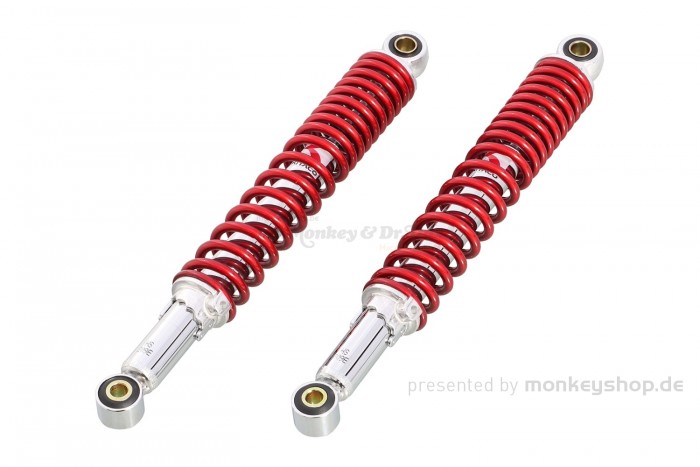 Kitaco Stoßdämpfer Paar 330 mm chrom metallic rot f. Dax + SS50