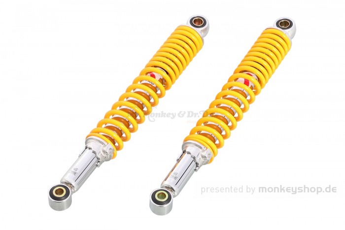 Kitaco Stoßdämpfer Paar 330 mm chrom gelb f. Dax + SS50