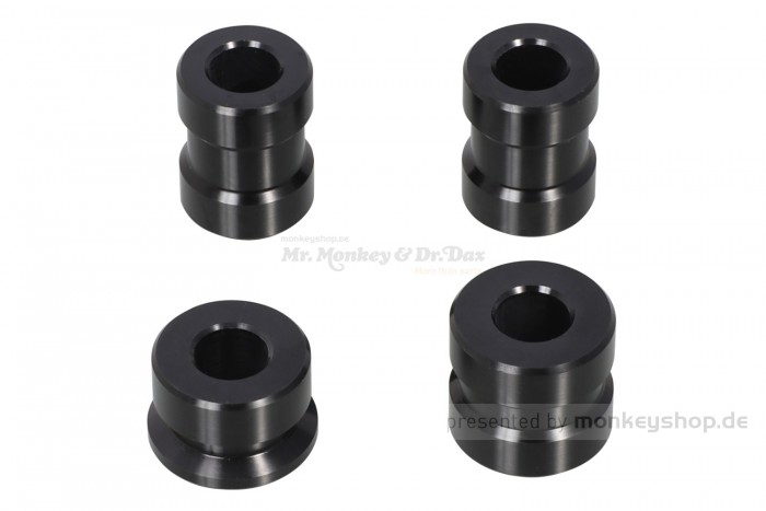 Kitaco Distanz Buchse Spacer Set vorn + hinten schwarz Aluminium f. MSX JC92 + Dax 125