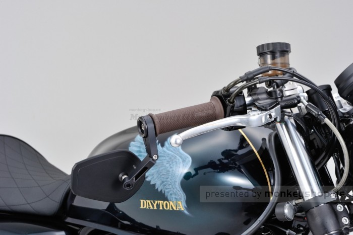 Daytona "D-MIRROR-15" Aluminium Lenkerenden Spiegel flach schwarz