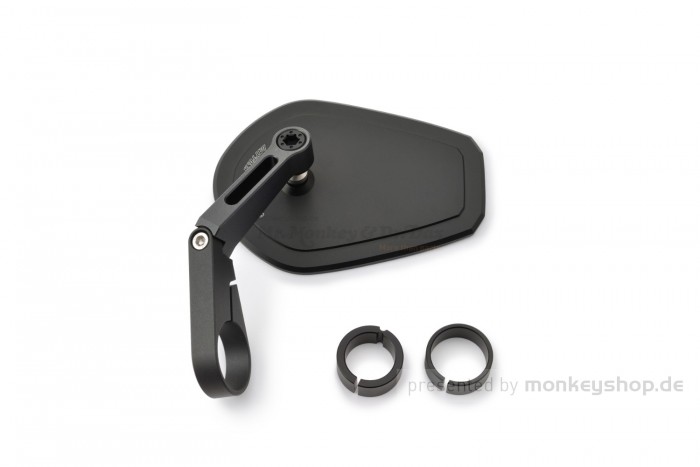 Daytona "D-MIRROR-15" Aluminium Lenkerenden Spiegel flach schwarz