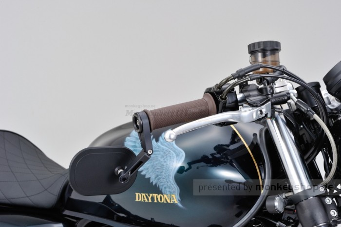 Daytona "D-MIRROR-16" Aluminium Lenkerenden Spiegel dünn schwarz