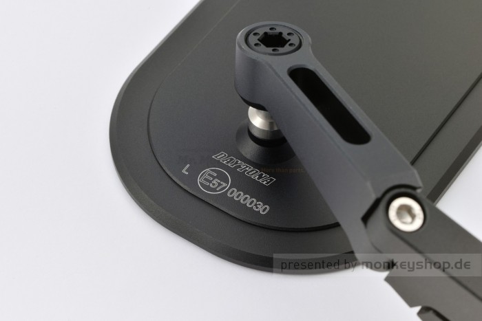 Daytona "D-MIRROR-16" Aluminium Lenkerenden Spiegel dünn schwarz