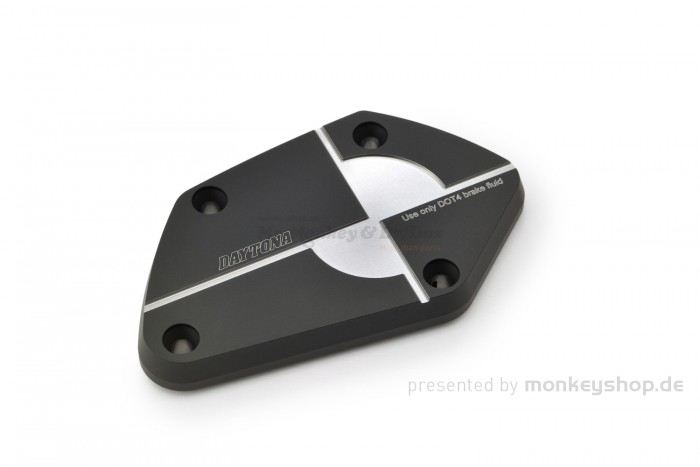 Daytona Deckel Bremspumpe vorn Aluminium CNC 2-farbig schwarz gun-metal grau eloxiert für BMW