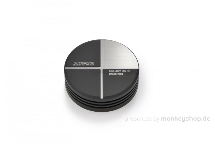 Daytona Deckel Bremspumpe hinten Aluminium CNC 2-farbig schwarz gun-metal grau eloxiert für BMW